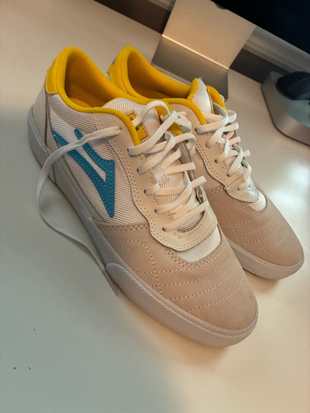 Lakai yellow and blue Pacifico collab sneaker